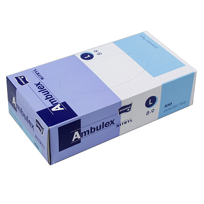 Перчатки смотровые нестерильные Matopat Ambulex Nitryl L (8-9), 100 шт