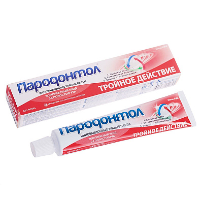 Зубная паста для комплексного ухода Пародонтол Тройное действие, 50 мл
