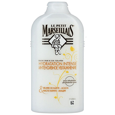 Гель-крем для душа интенсивное увлажнение акация и масло карите Le Petit Marseillais, 250 мл