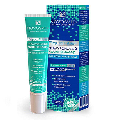 Крем-филлер гиалуроновый AquaFiller для кожи вокруг глаз Novosvit, 20 мл
