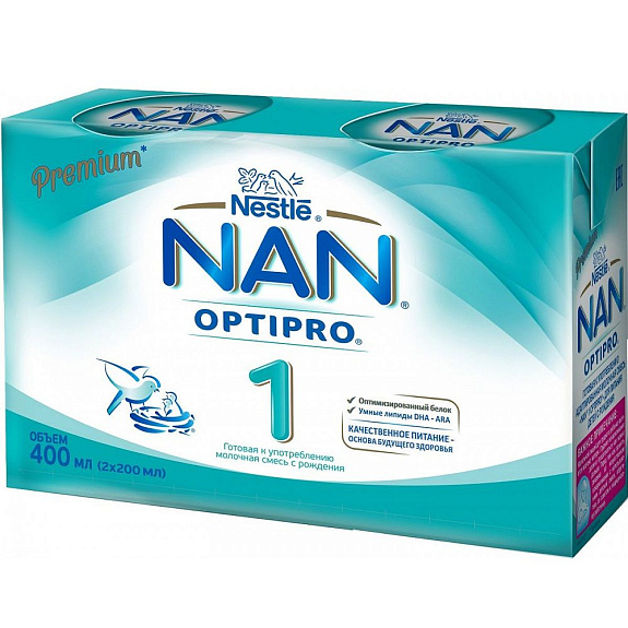Смесь молочная готовая NAN 1 Optipro с рождения, 400 мл