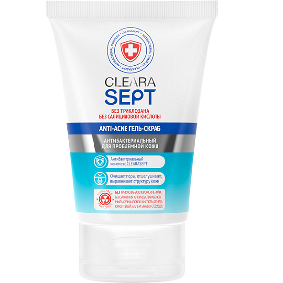 Гель-скраб Anti-Acne антибактериальный ClearaSept, 100 мл