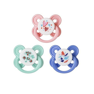 Силиконовая ортодонтическая пустышка от 0 месяцев Мозаика Курносики