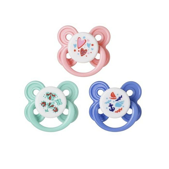 Силиконовая ортодонтическая пустышка от 0 месяцев Мозаика Курносики