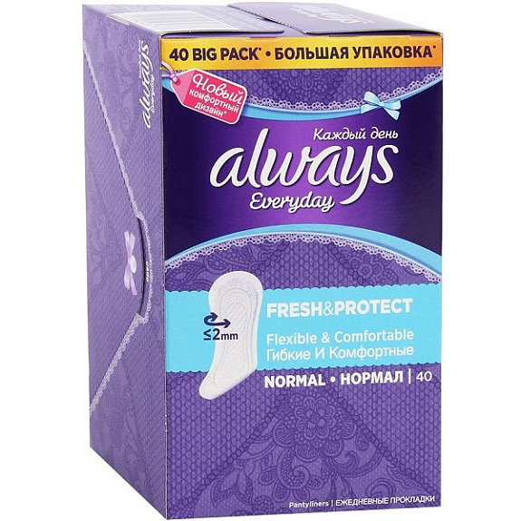 Ежедневные гигиенические прокладки Always Fresh & Protect Normal, 40 шт