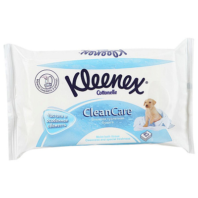 Влажная туалетная бумага cleancare Kleenex, 42 шт