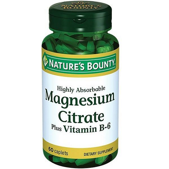 Цитрат Магния с витамином В6 против стресса Nature's Bounty 1,5 г, 60 таблеток