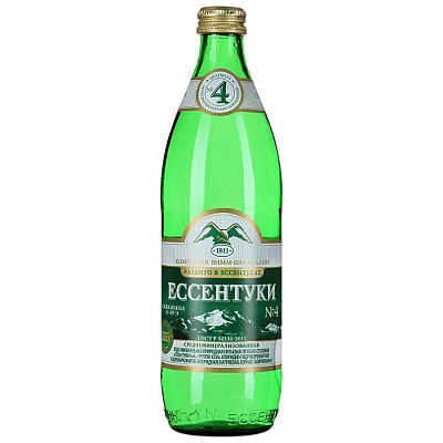 Минеральная вода лечебно-столовая газированная Ессентуки №4, 540 мл