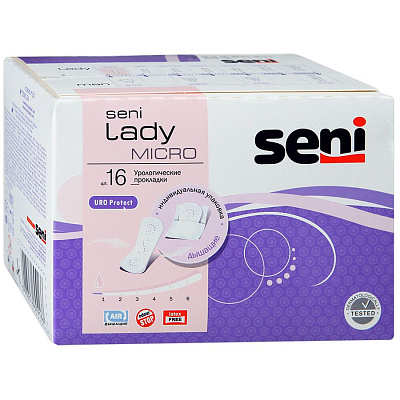 Прокладки lady micro урологические Seni, 16 шт