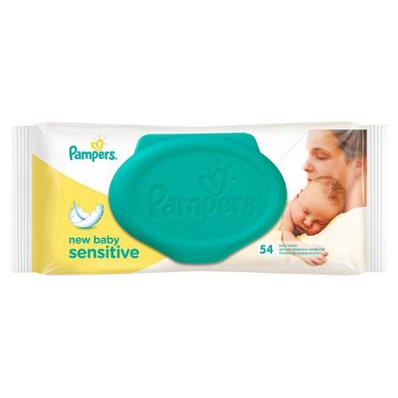Салфетки влажные детские Sensitive New Baby Pampers, 54 шт