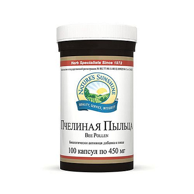 Пчелиная Пыльца, Выносливость и иммунная поддержка, NSP, 450 мг, 100 капсул