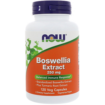 Экстракт босвелии Boswellia Extract для лечения заболеваний мышц, суставов и нервных окончаний 250 мг Now Foods, 120 шт