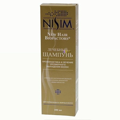 Шампунь от выпадения волос для нормальных и жирных волос Nisim, 240 мл