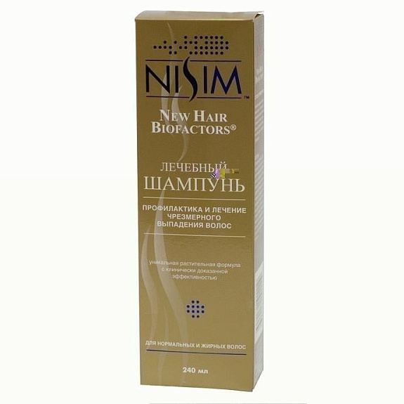 Шампунь от выпадения волос для нормальных и жирных волос Nisim, 240 мл