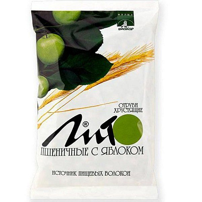 Хрустящие пшеничные отруби Лито с кальцием и яблоком, 200 г