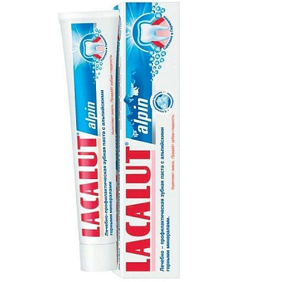 Зубная паста с альпийскими горными минералами Lacalut Alpin, 50 мл