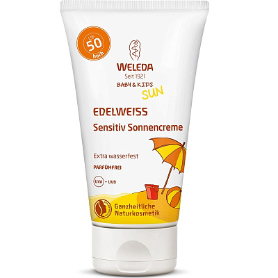 Натуральный солнцезащитный крем для младенцев и детей SPF 50 Weleda, 50 мл