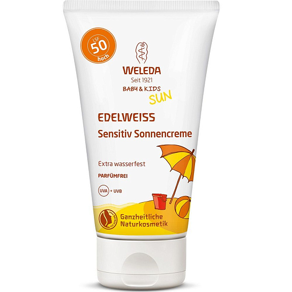 Натуральный солнцезащитный крем для младенцев и детей SPF 50 Weleda, 50 мл