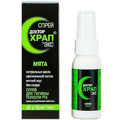 Спрей против храпа Доктор Храп Экс с натуральными маслами и вкусом мяты, 60 мл