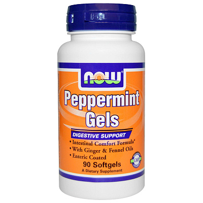 Peppermint, Мята перечная, Сердечнососудистые заболевания, Now Foods, 90 капсул