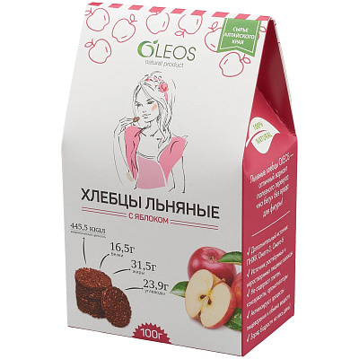 Хлебцы льняные с яблоком Oleos, 100 г