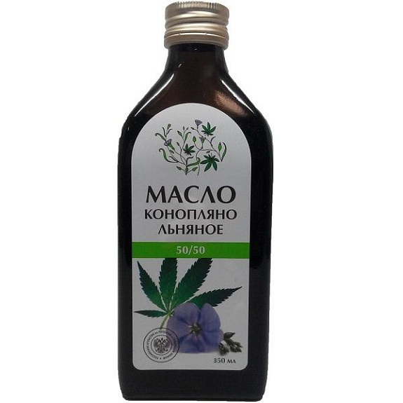 Масло конопляно-льняное Oleos для иммунитета и восстановления крови, 350 мл