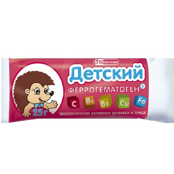 Детский феррогематоген жевательные пастилки, 25 г