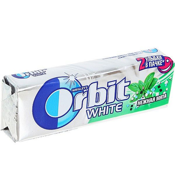 Жевательная резинка Orbit White Нежная мята с микрогранулами, 10 шт