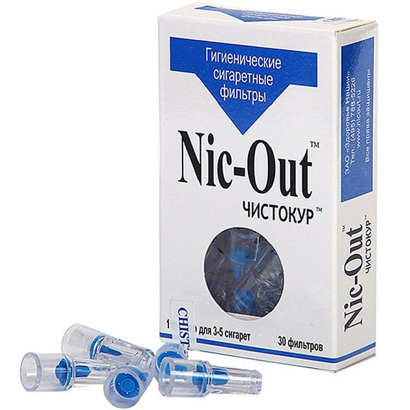 Гигиенические сигаретные фильтры-мундштуки Nic-Out Чистокур, 30 шт