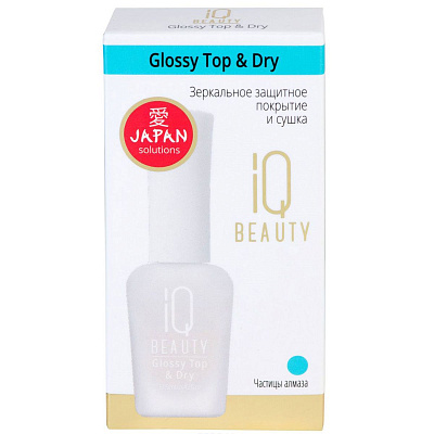 Зеркальное защитное покрытие и сушка Glossy Top & Dry IQ Beauty, 12.5мл