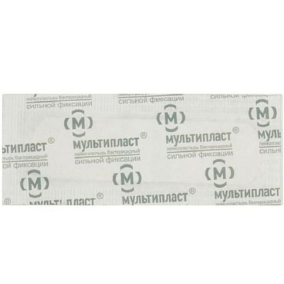 Бактерицидный лейкопластырь сильной фиксации Мультипласт, 1,9х7,2 см