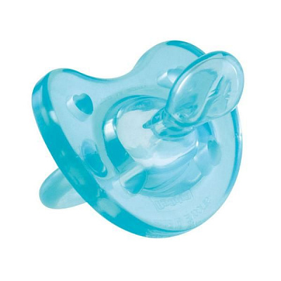 Пустышка силиконовая Chicco Physio Soft цвет голубой от 0-6 мес, 1 шт