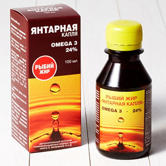 Рыбий жир «Янтарная капля» Улучшение работы мозга и настроения ЭККО ПЛЮС 3 г, 100 мл