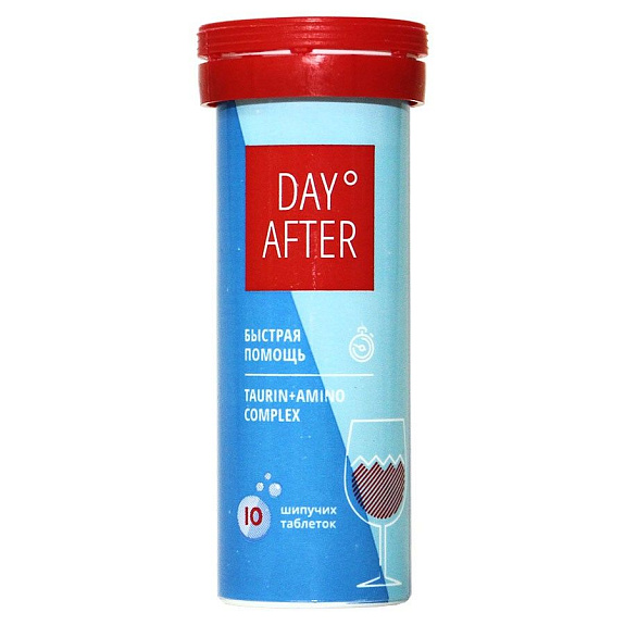 Day After + быстрая помощь для снятия похмелья 4,3 г, 10 шипучих таблеток