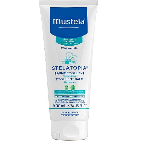 Смягчающий восстанавливающий бальзам Mustela bebe Stelatopia для очень сухой кожи, 200 мл