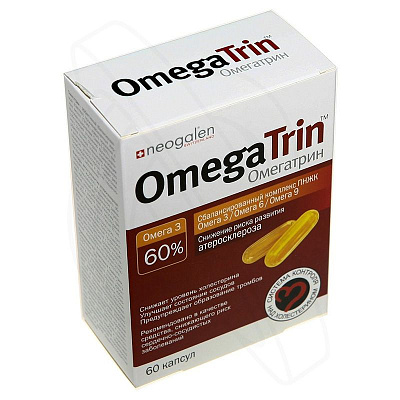 ОмегаТрин Комплекс эссенциальных кислот Омега-3-6-9 Neogalen, 780 мг, 60 капсул