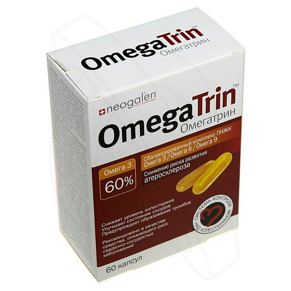 ОмегаТрин Комплекс эссенциальных кислот Омега-3-6-9 Neogalen, 780 мг, 60 капсул