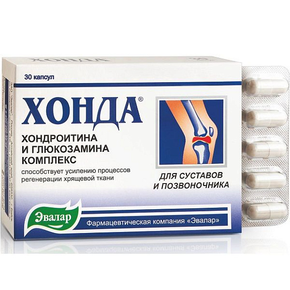 Комплекс хондроитина и глюкозамина Хонда для суставов, 30 капсул