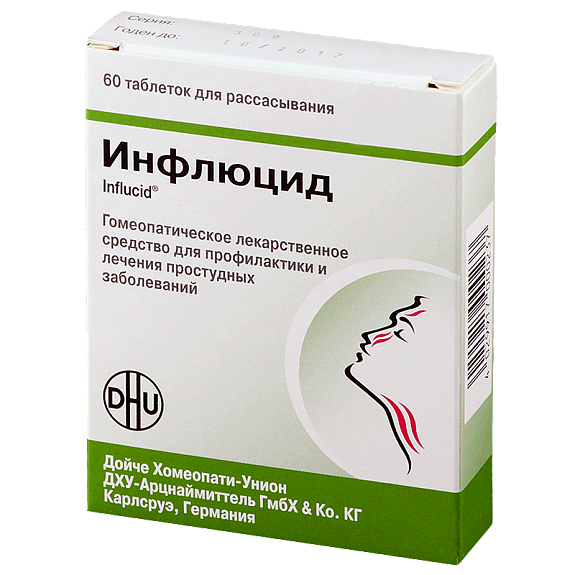 Инфлюцид для профилактики и лечения простудных заболеваний, 60 таблеток