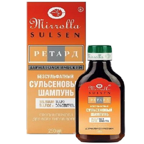 Шампунь ретард против перхоти безсульфатный Миролла сульсен, 250 мл