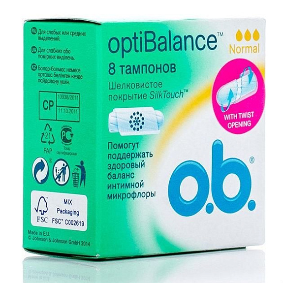 Тампоны ОptiBalance Normal O.B., 8 шт