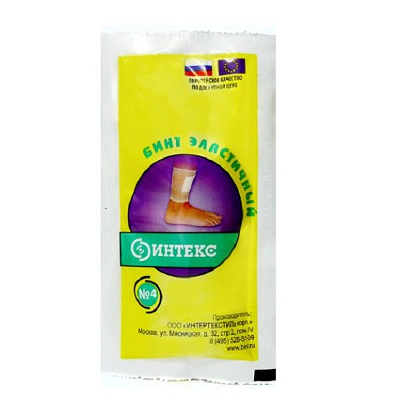 Бинт трубчатый размер 4 (15 Х 3,0 см) латексно-полиэфирный Интекс