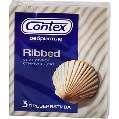 Презервативы Ribbed ребристые усиливают стимуляцию Contex, 3 шт