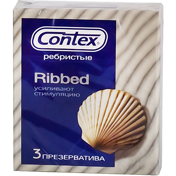 Презервативы Ribbed ребристые усиливают стимуляцию Contex, 3 шт
