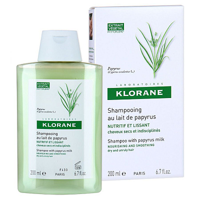 Шампунь с молочком папируса разглаживающий Klorane, 200 мл