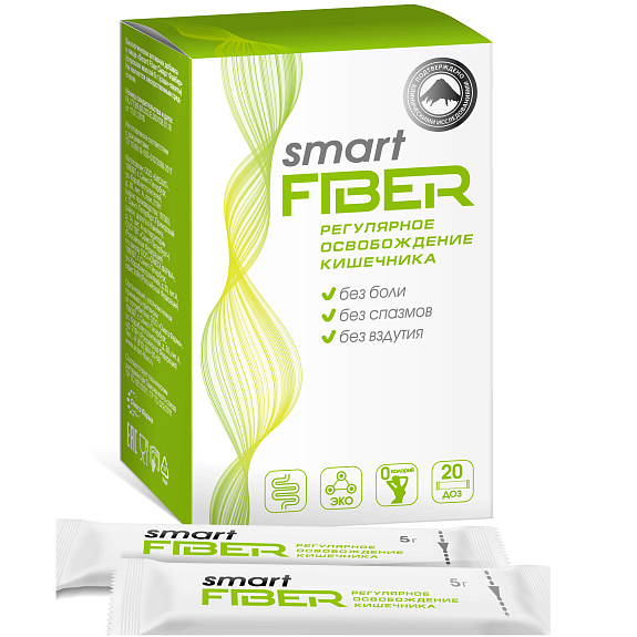 Smart Fiber регулярное освобождение кишечника 5г, 20 стиков
