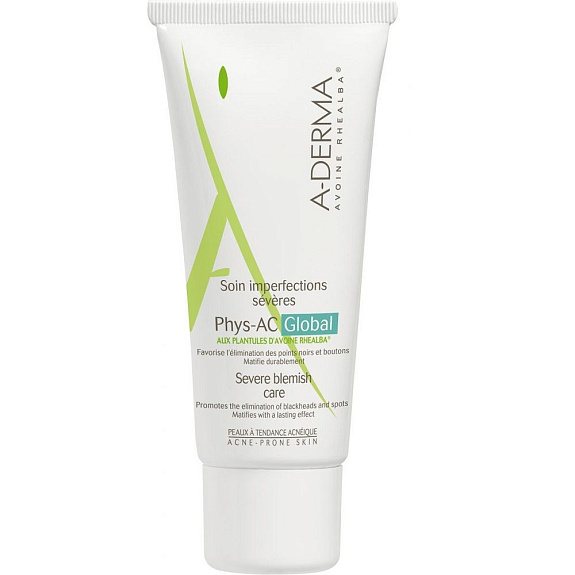 Крем для комплексного ухода за проблемной кожей A-Derma Phys-AC Global, 40 мл