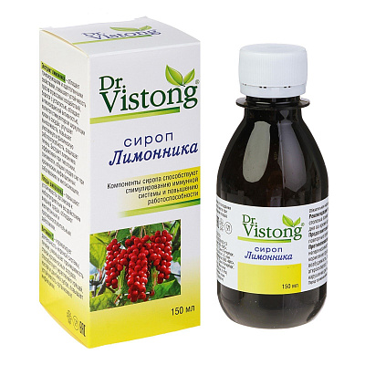 Сироп лимонника для стимулирования иммунной системы и повышения работоспособности Dr. Vistong, 150 мл